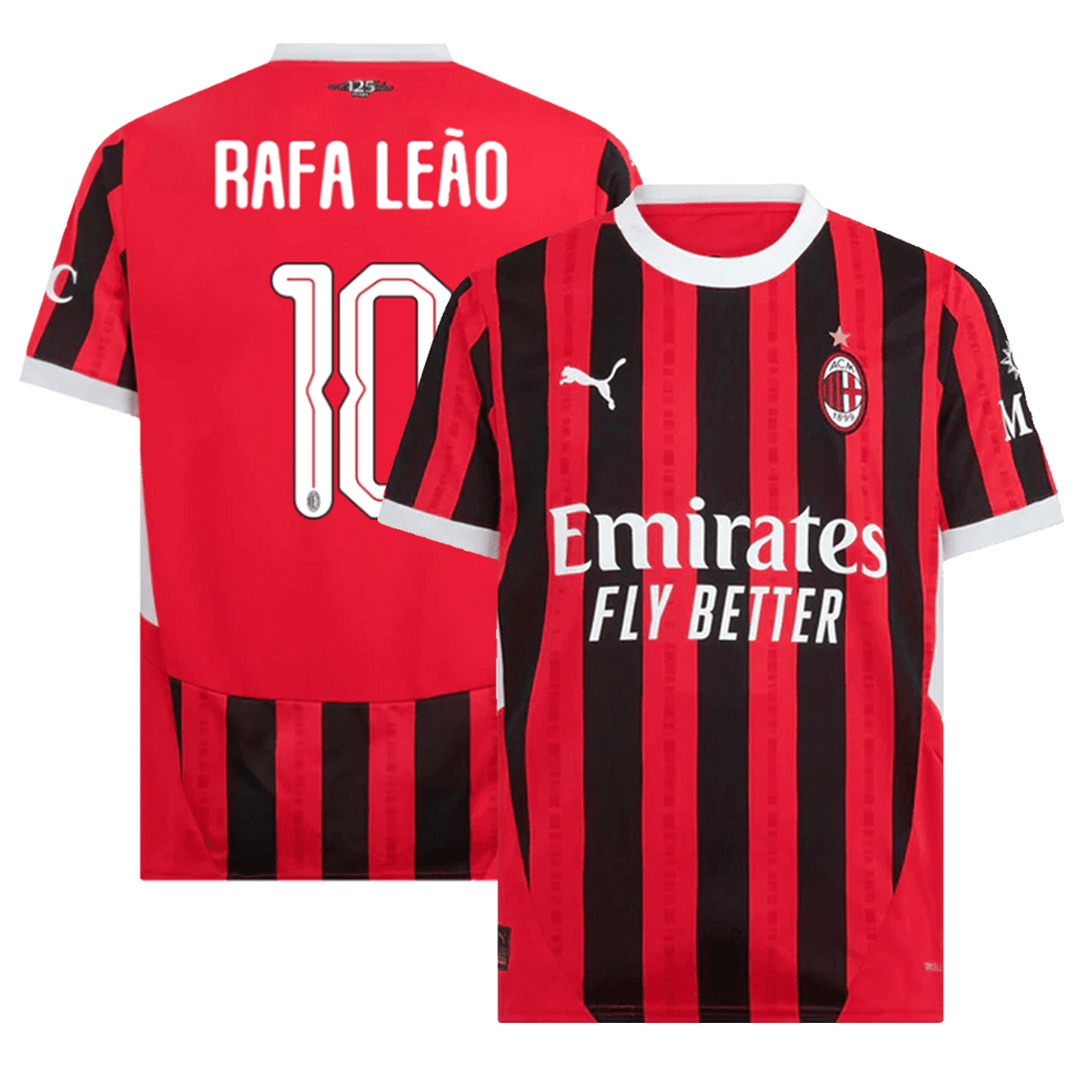 RAFA LEÃO #10 AC Milan Home Jersey 2024/25 - UCL Font - Reps Jerseys