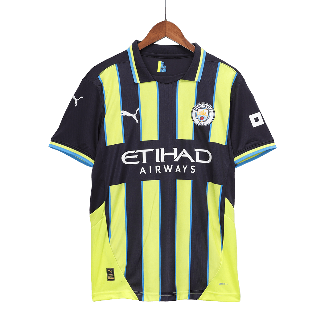 HAALAND #9 Manchester City Away Jersey 2024/25 - UCL Font - Reps Jerseys