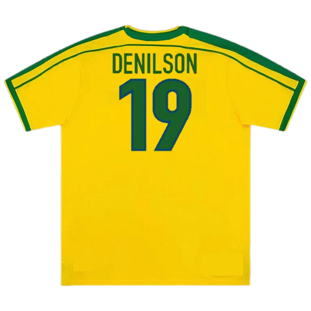 Brazil DENILSON #19 Retro Jersey Home World Cup 1998 - Reps Jerseys