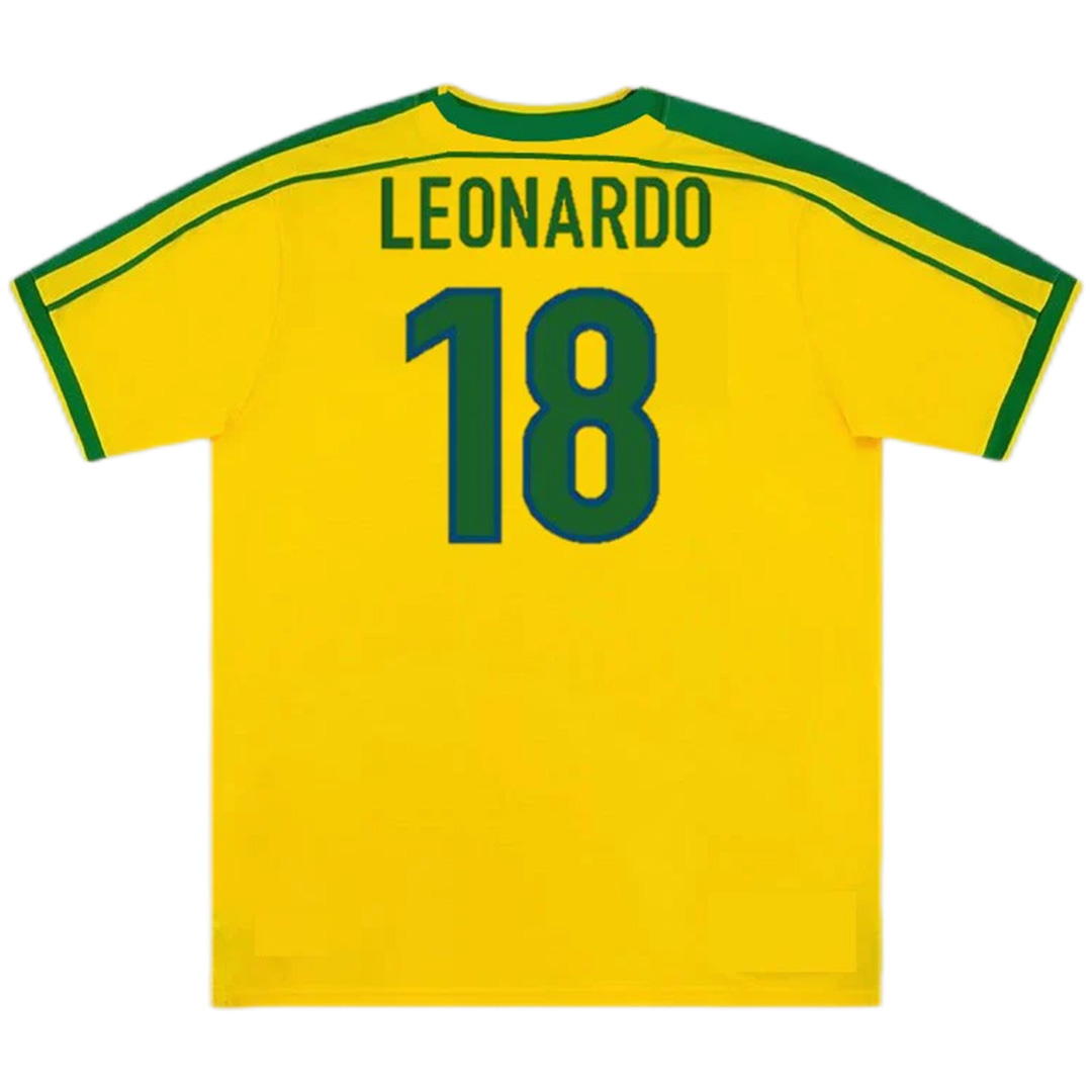 Brazil LEONARDO #18 Retro Jersey Home World Cup 1998 - Reps Jerseys