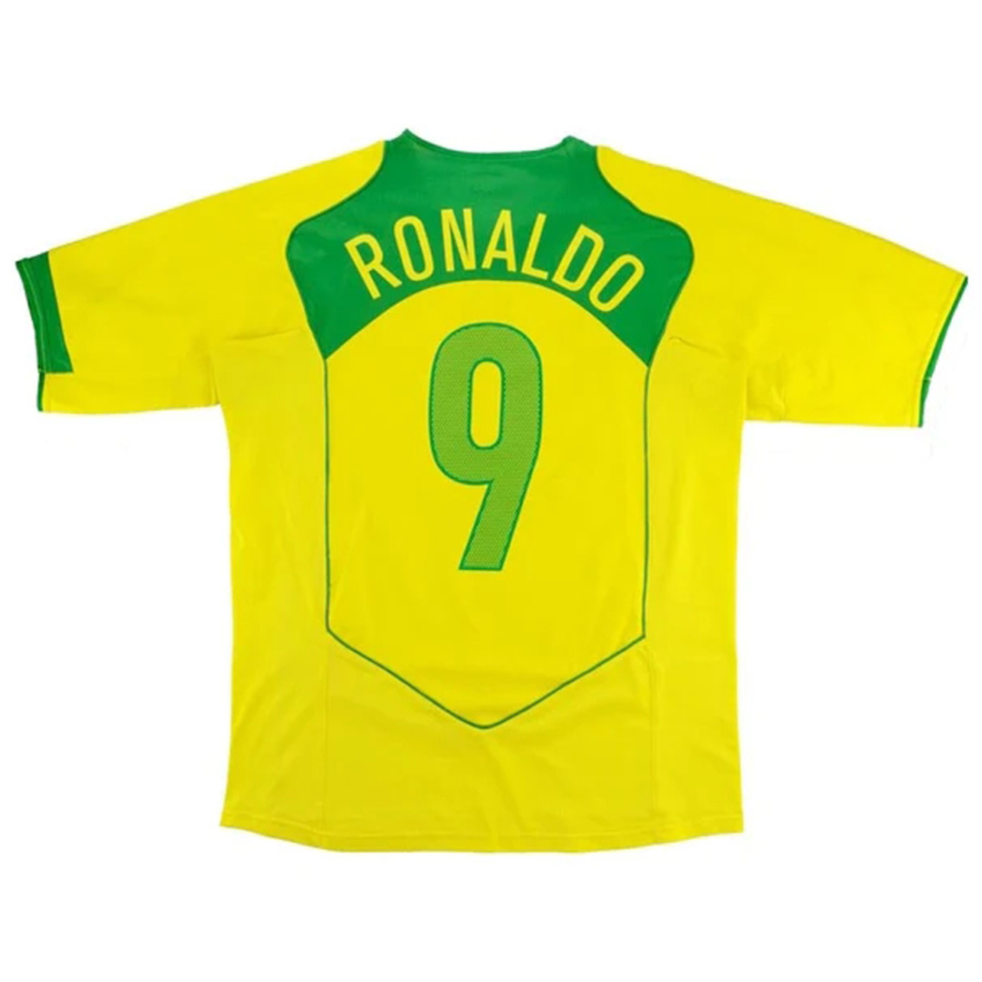 Brazil Ronaldo #9 Retro Jersey Home 2004 - Reps Jerseys