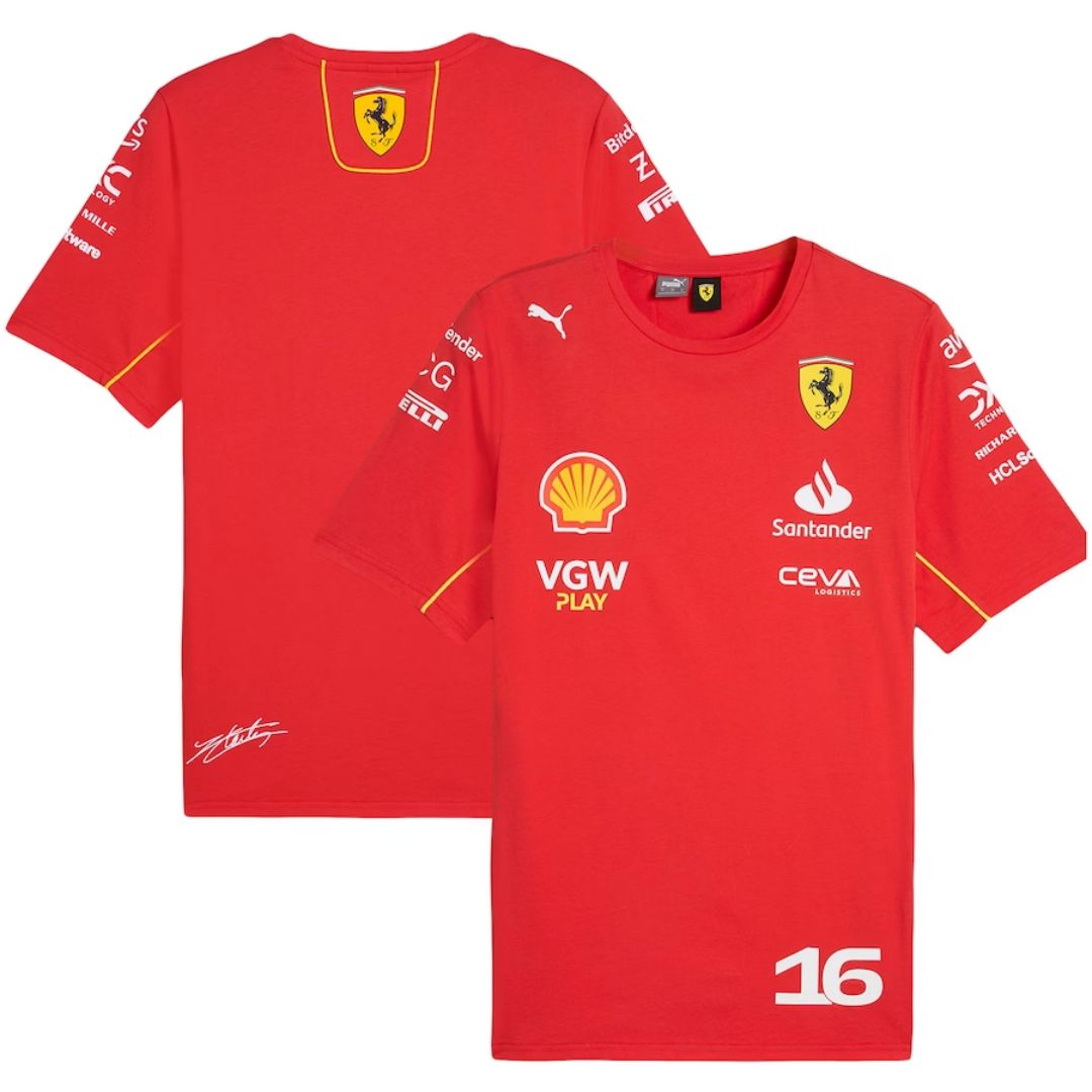 Scuderia Ferrari F1 Racing Team Charles Leclerc Driver T-Shirt 2024 - Reps Jerseys