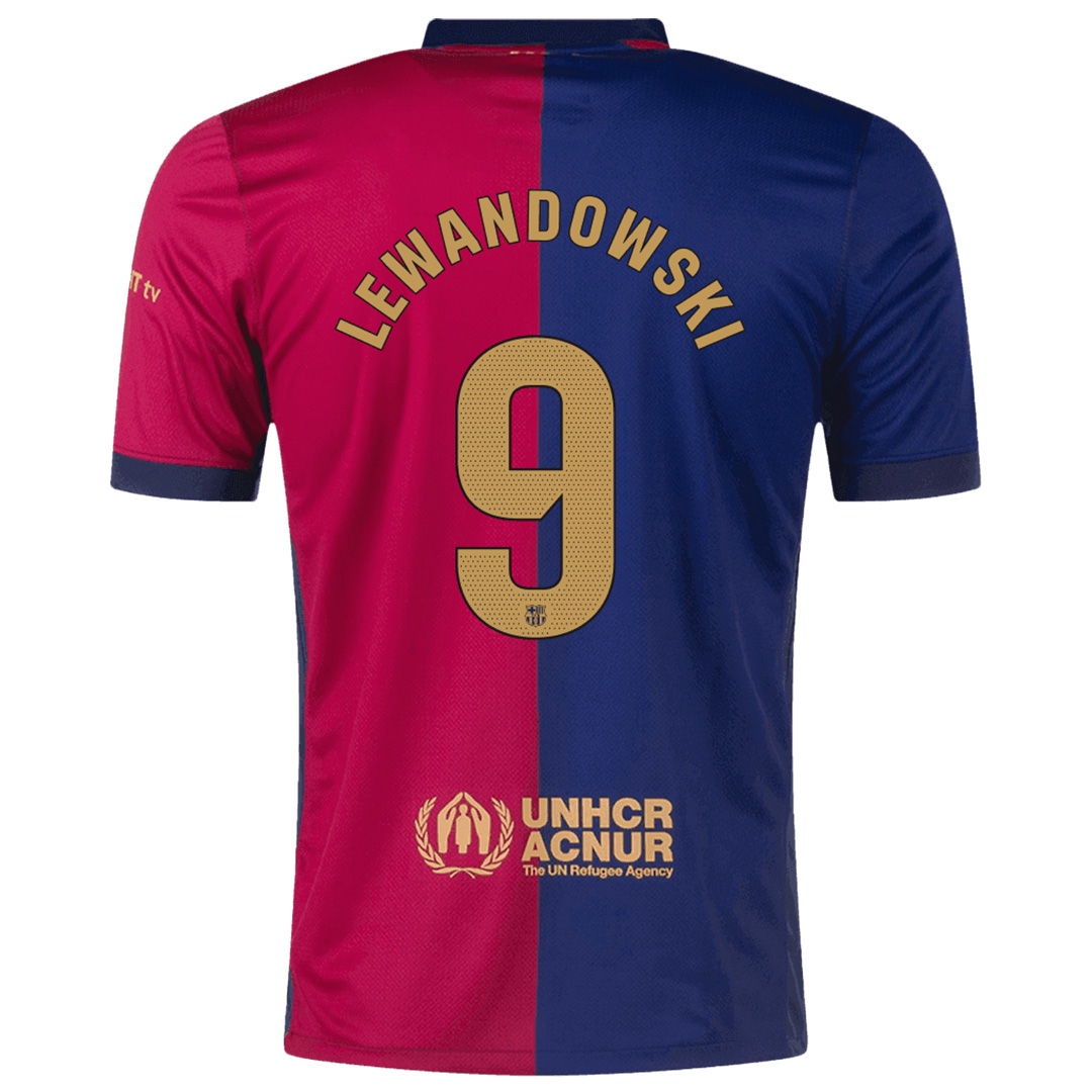 [Super Replica] LEWANDOWSKI #9 Barcelona Home Spotify Logo Without Text Jersey 2024/25 - Reps Jerseys