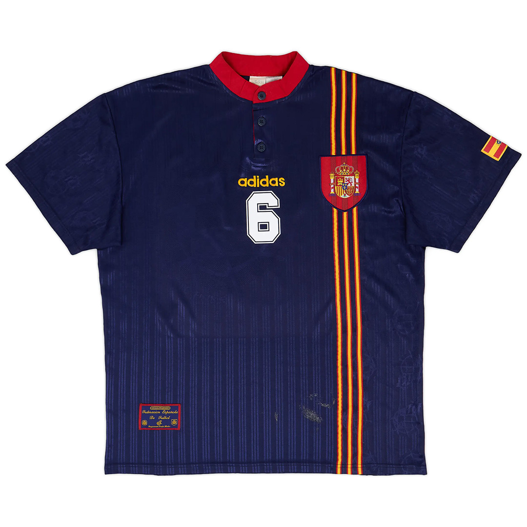 R. HIERRO #6 Retro Spain Away Jersey 1996 - Reps Jerseys