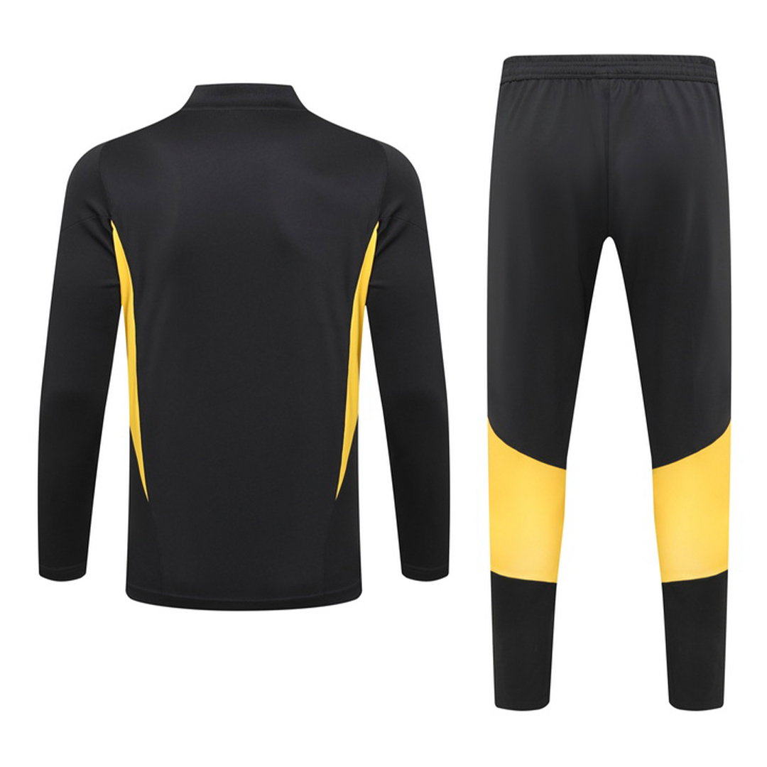 Kids Juventus Zipper Sweatshirt Kit(Top+Pants) Black 2023/24 - Reps Jerseys