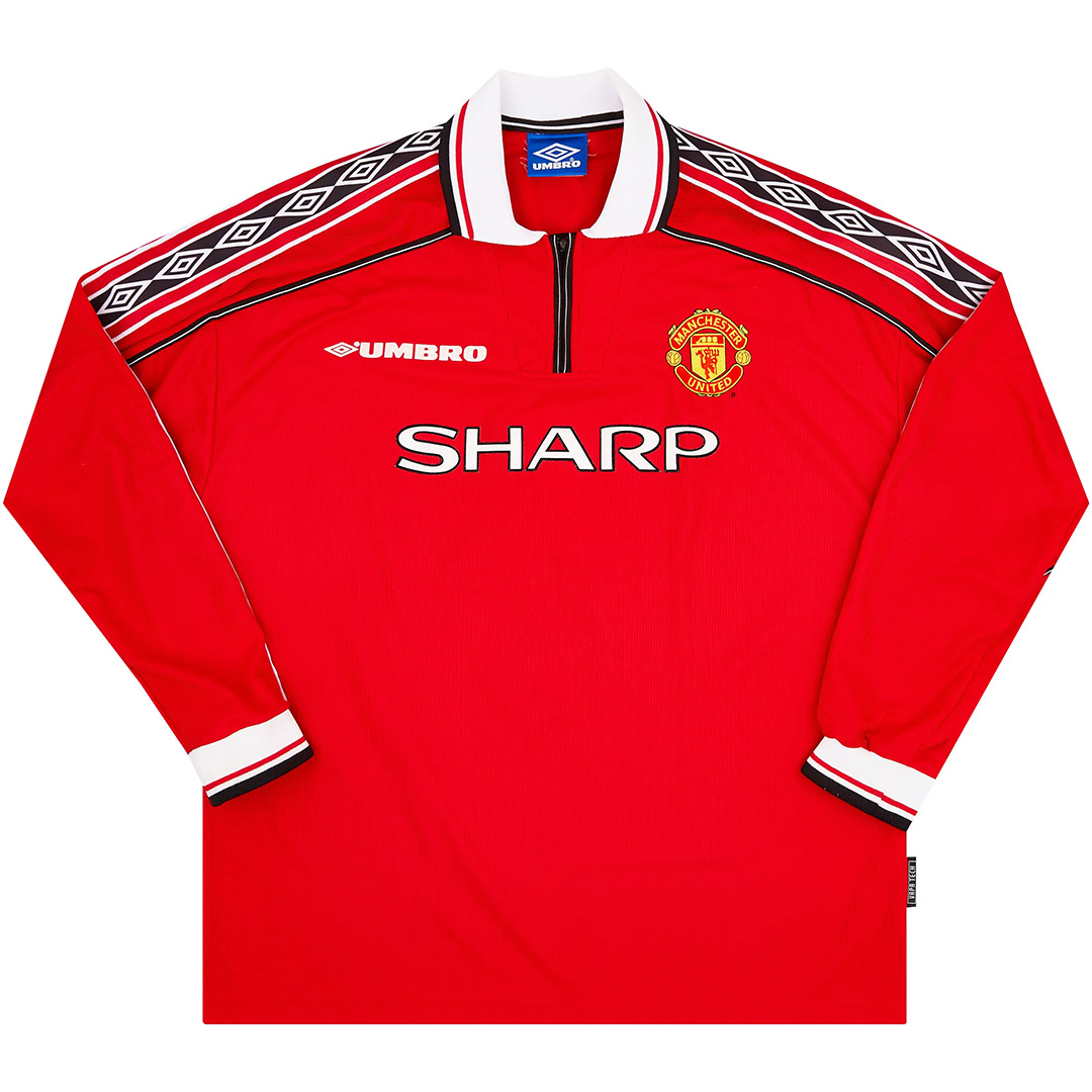 Beckham #7 Retro Manchester United Home Sleeve Sleeve Jersey 1998/00 - Reps Jerseys