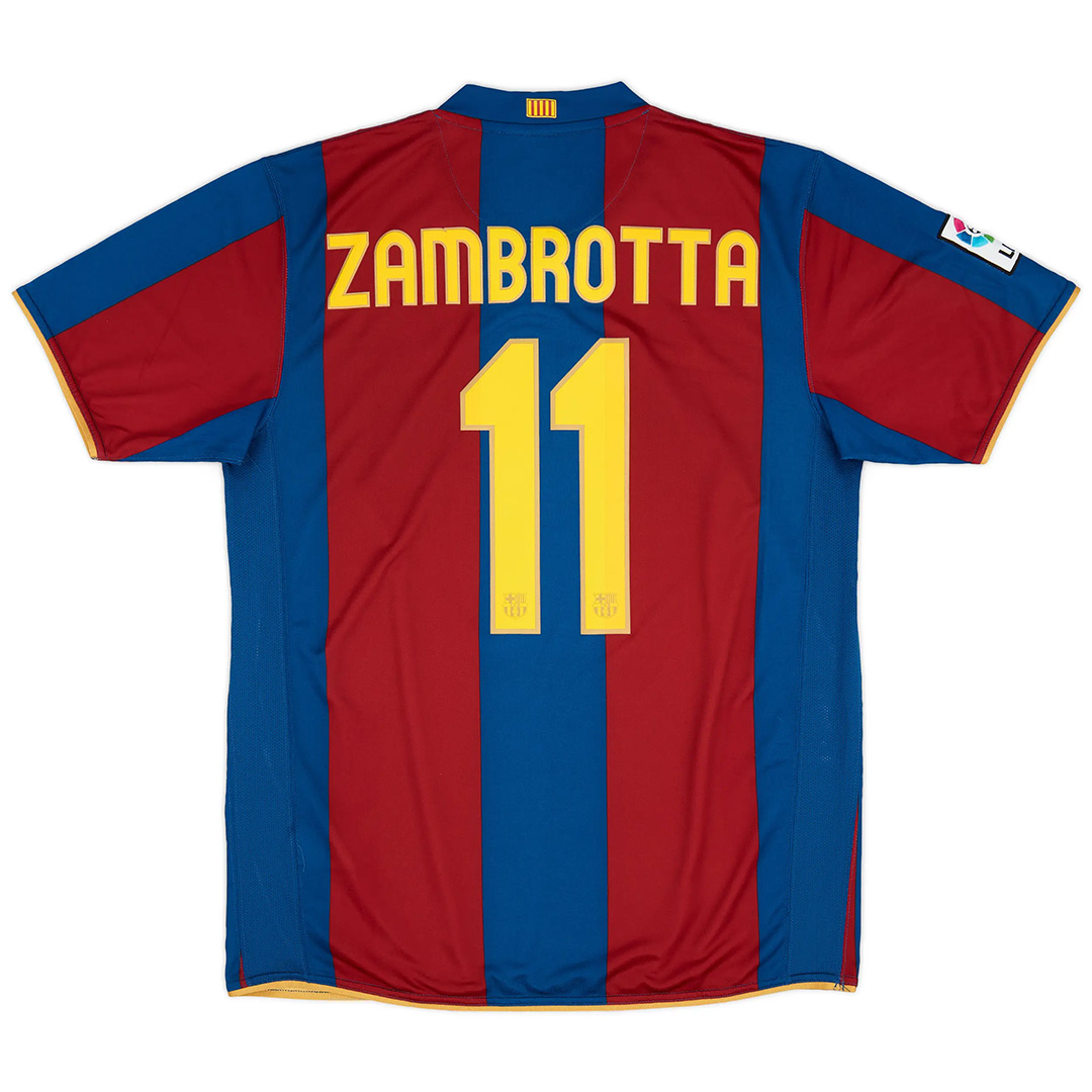 Zambrotta #11 Barcelona Retro Home Jersey 50-Years Anniversary 2007/08 - Reps Jerseys