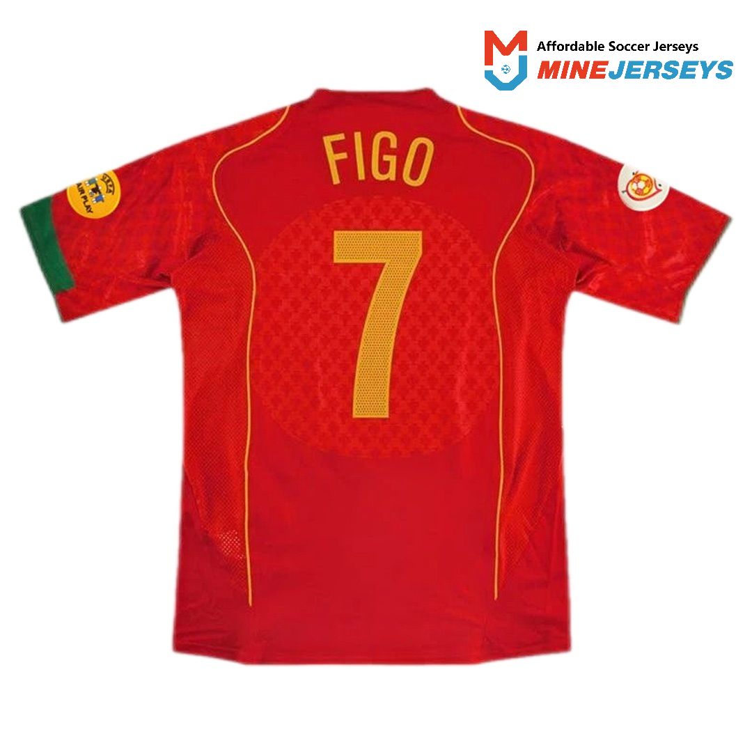 Portugal Figo #7 Retro Jersey Home Euro Cup Final 2004 - Reps Jerseys