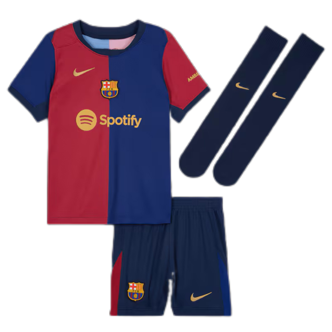 Kids Barcelona Home Full Kit(Jersey+Shorts+Socks) 2024/25 - Reps Jerseys