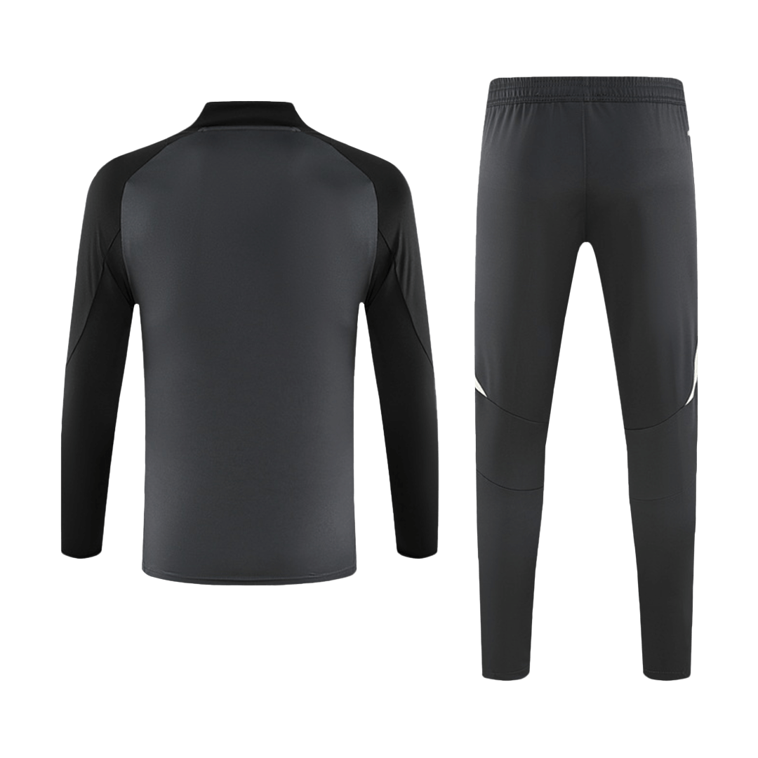 Kids Manchester United 1/2 Zipper Sweat Kit(Top+Pants) Black 2024/25 - Reps Jerseys