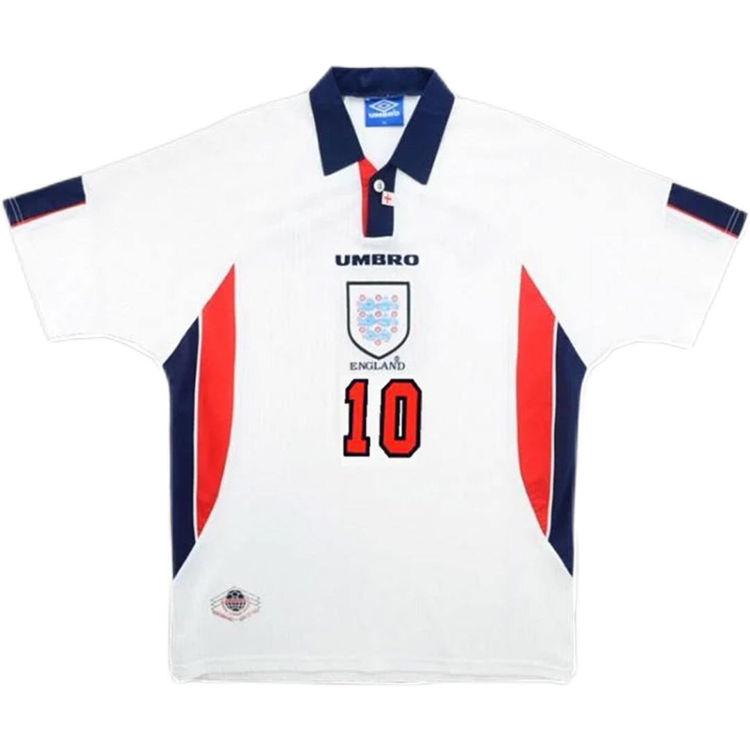 SHERINGHAM #10 Retro England Home Jersey World Cup 1998 - Reps Jerseys