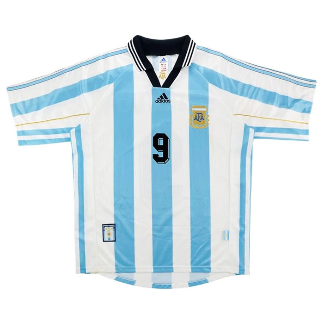 BATISTUTA #9 Retro Argentina Home Jersey World Cup 1998 - Reps Jerseys