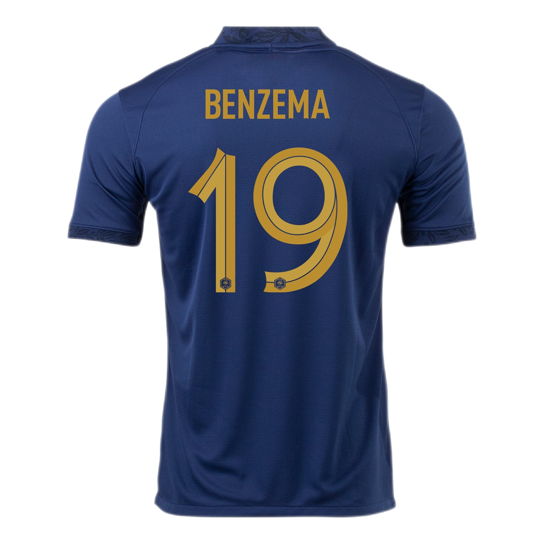 France BENZEMA #19 Jersey Home Replica World Cup 2022 - Reps Jerseys