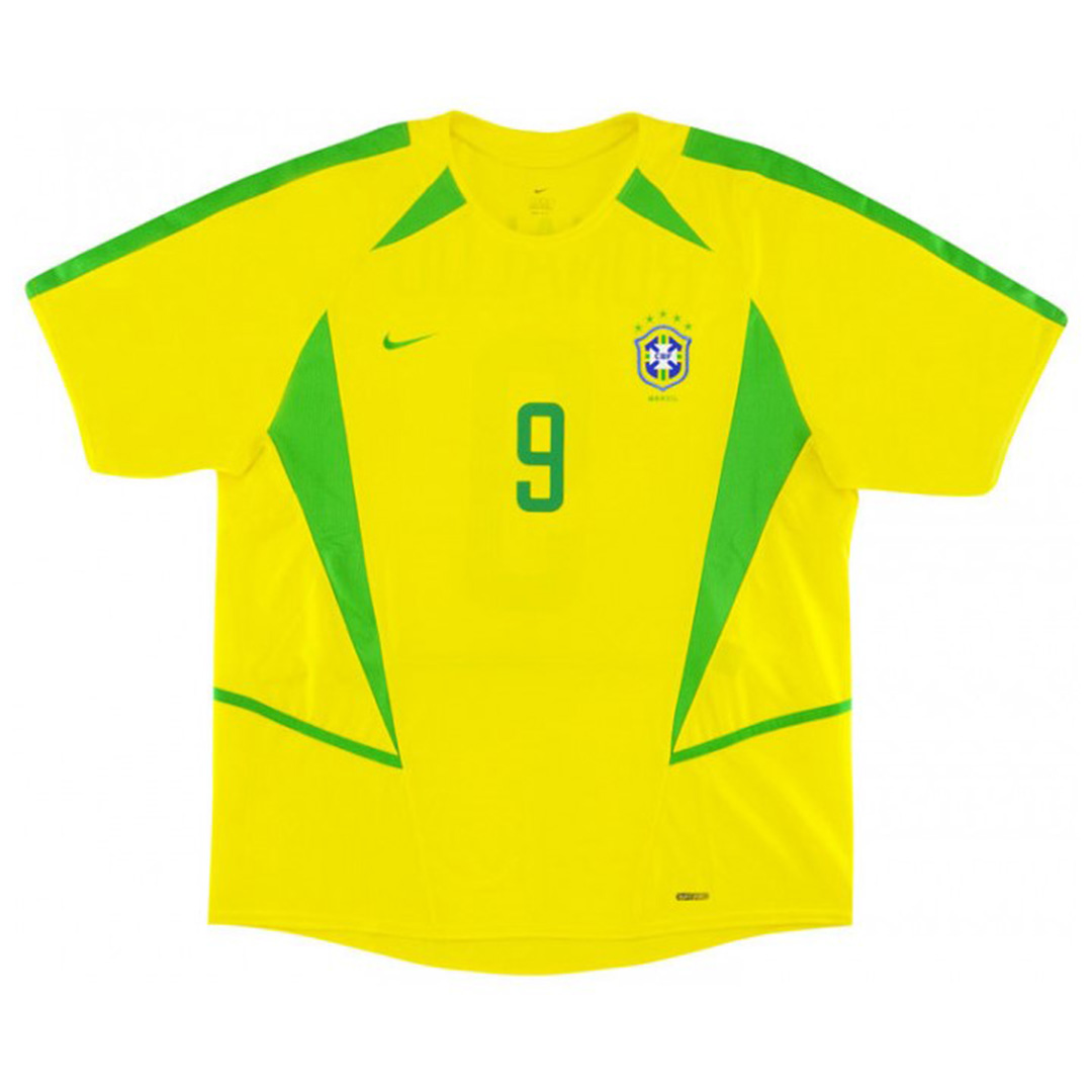Ronaldo #9 Retro Brazil Home Jersey World Cup 2002 - Reps Jerseys