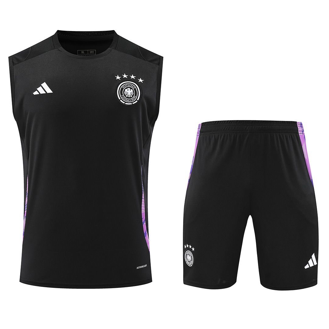 Germany Sleeveless Training Kit Black Euro 2024 - Reps Jerseys