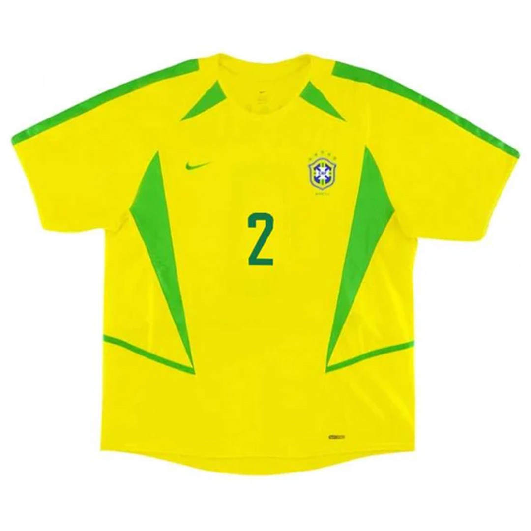 Brazil CAFU #2 Retro Jersey Home World Cup 2002 - Reps Jerseys