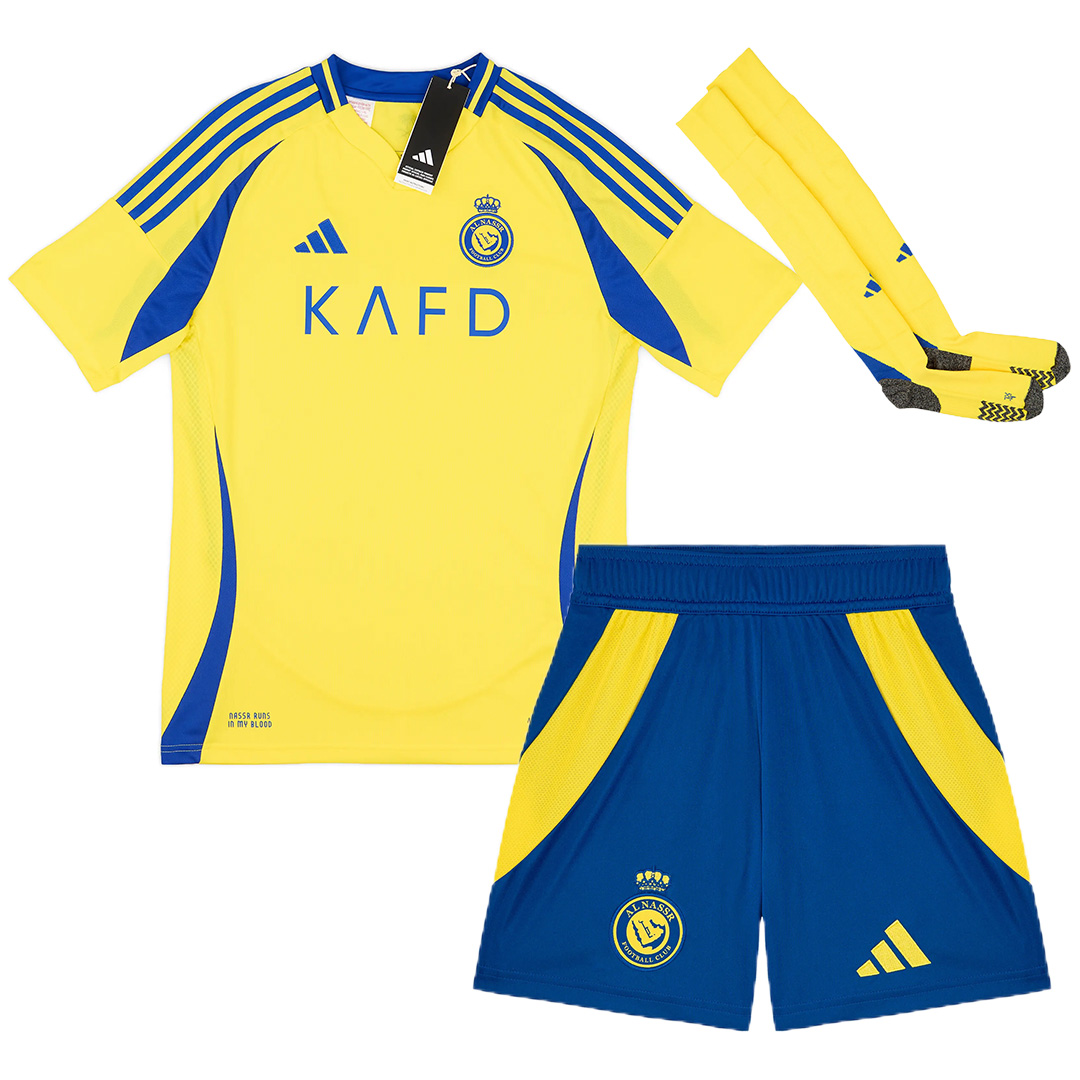 Kids Al Nassr Home Full Kit(Jersey+Shorts+Socks) 2024/25 - Reps Jerseys
