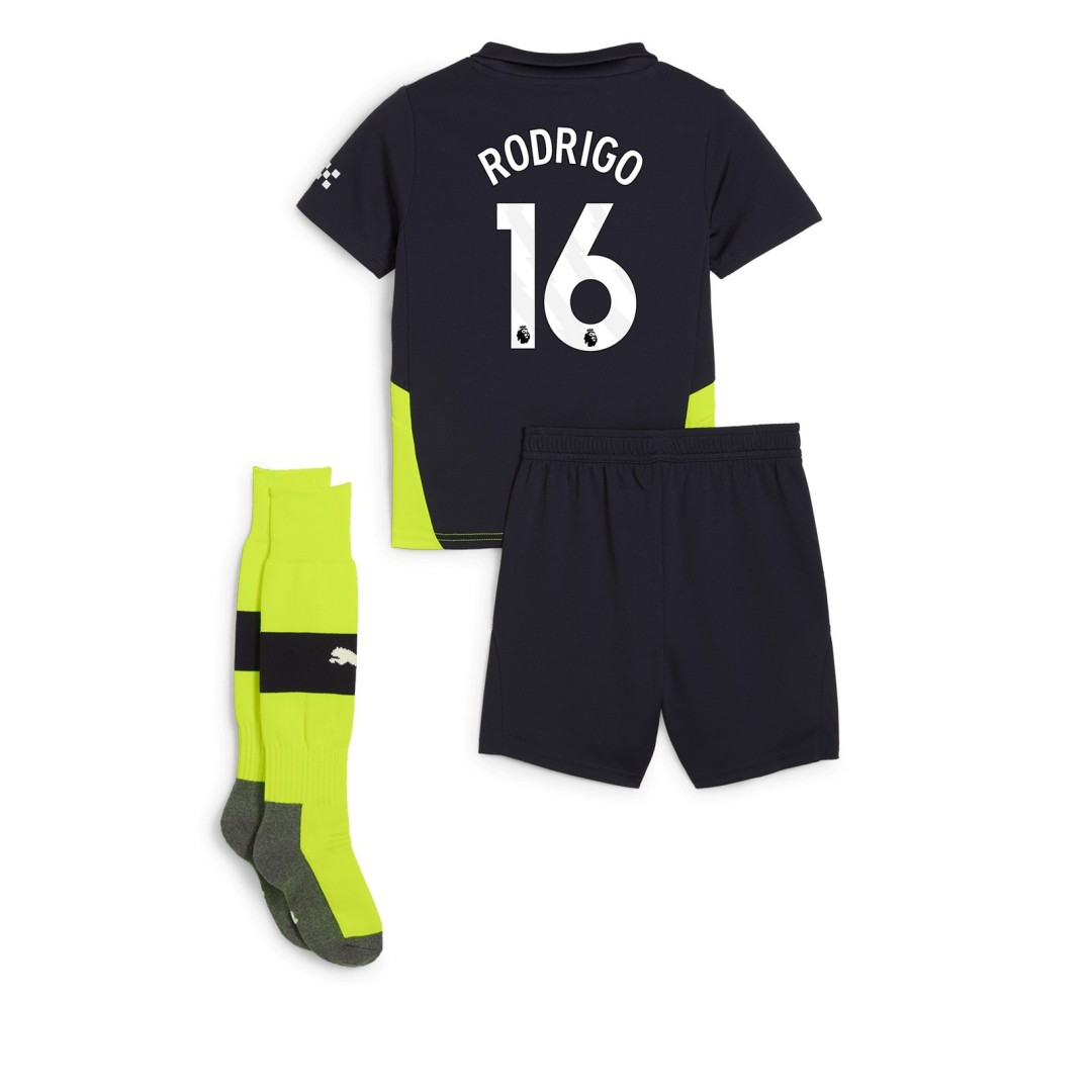 RODRIGO #16 Kids Manchester City Away Full Jersey Kit 2024/25 - Reps Jerseys