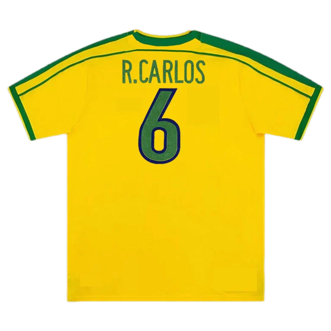 Brazil R.CARLOS #6 Retro Jersey Home World Cup 1998 - Reps Jerseys