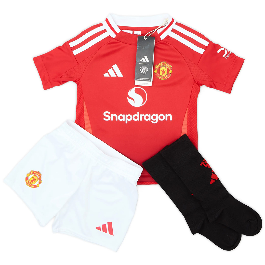 Kids Manchester United Home Full Kit(Jersey+Shorts+Socks) 2024/25 - Reps Jerseys