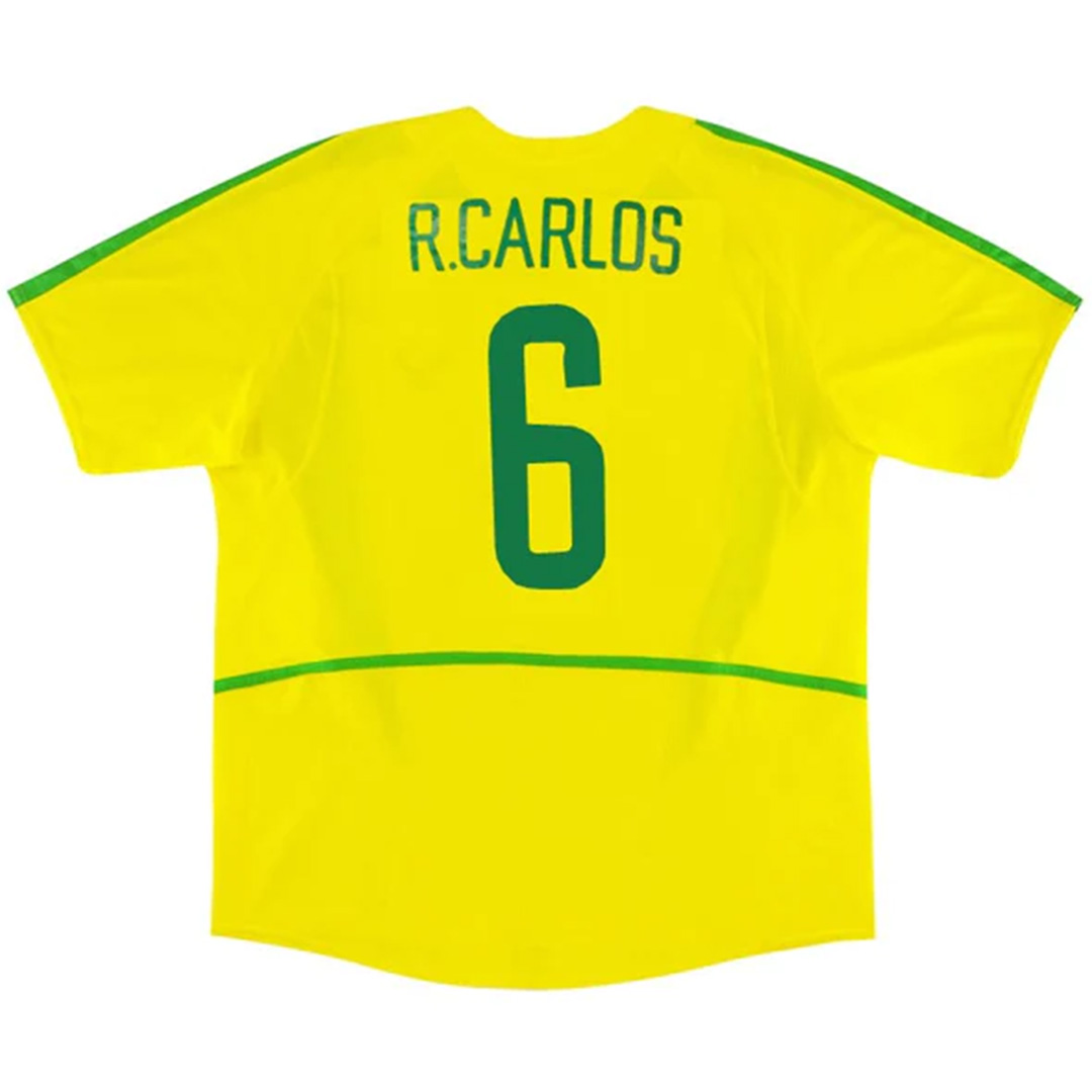 Brazil R.CARLOS #6 Retro Jersey Home World Cup 2002 - Reps Jerseys