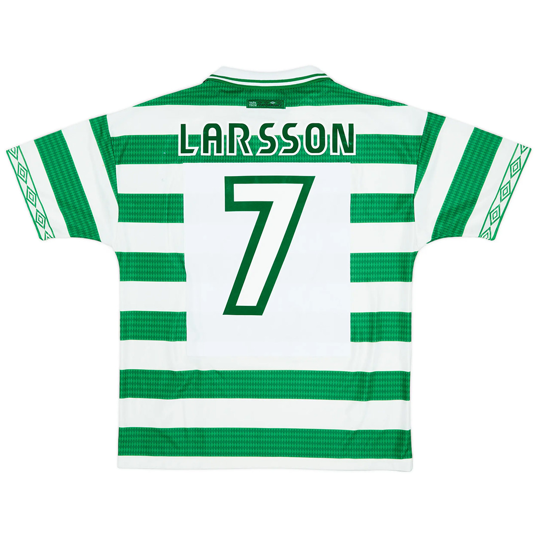 LARSSON #7 Retro Celtic Home Jersey 1997/99 - Reps Jerseys