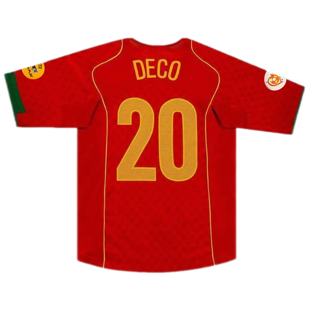 Portugal Deco #20 Retro Jersey Home Euro Cup Final 2004 - Reps Jerseys