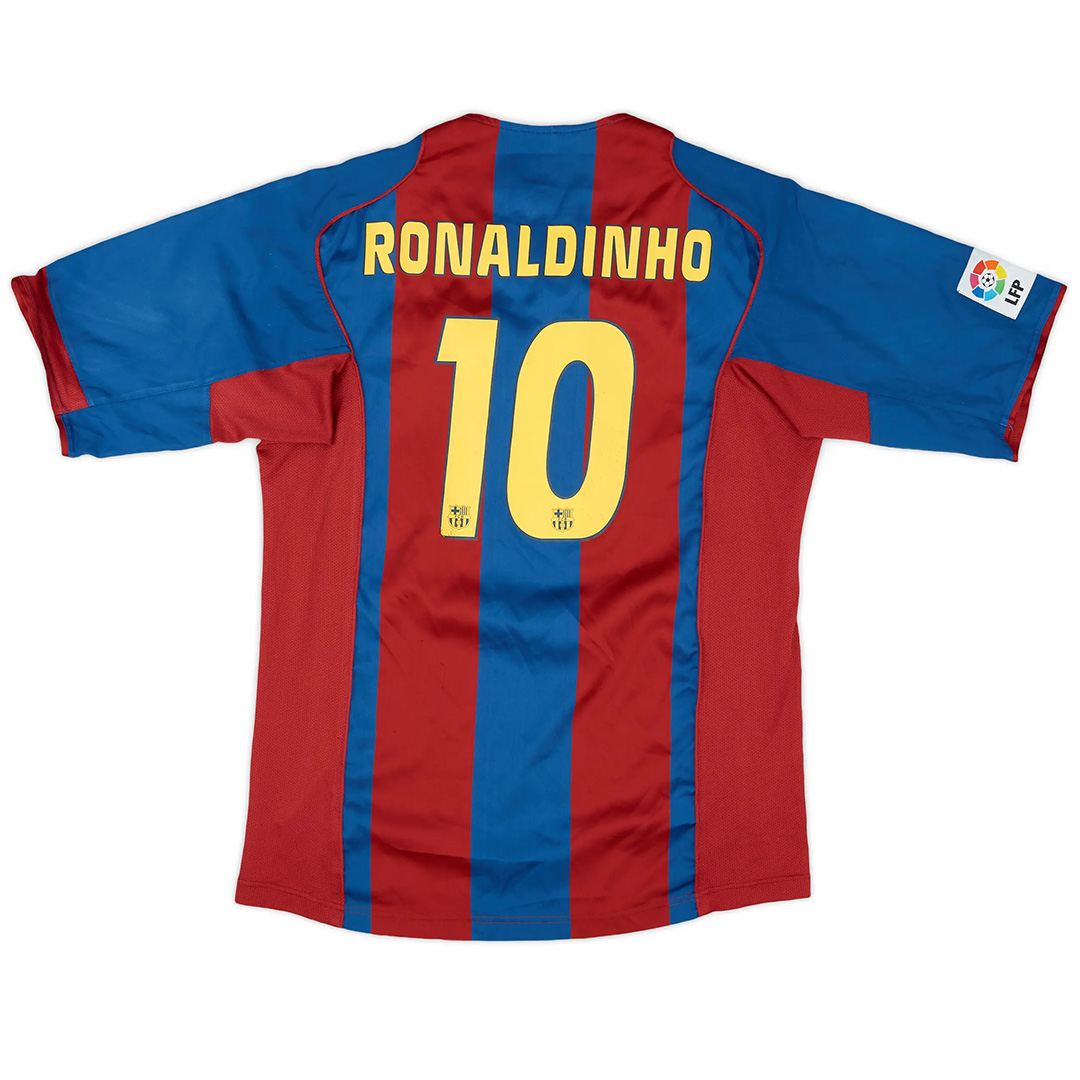 Ronaldinho #10 Barcelona Retro Jersey Home 2004/05 - Reps Jerseys