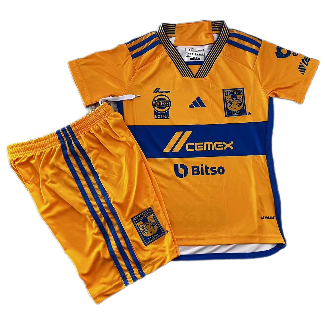 Kids Tigres UANL Home Kit Jersey+Short 2023/24 - Reps Jerseys