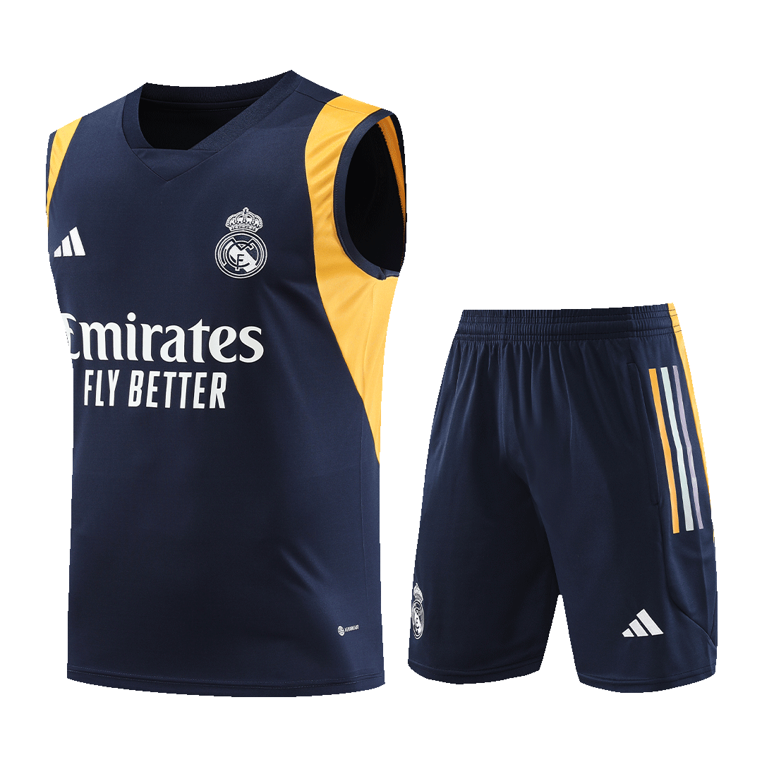 Real Madrid Sleeveless Training Kit (Top+Shorts) Navy 2023/24 - Reps Jerseys