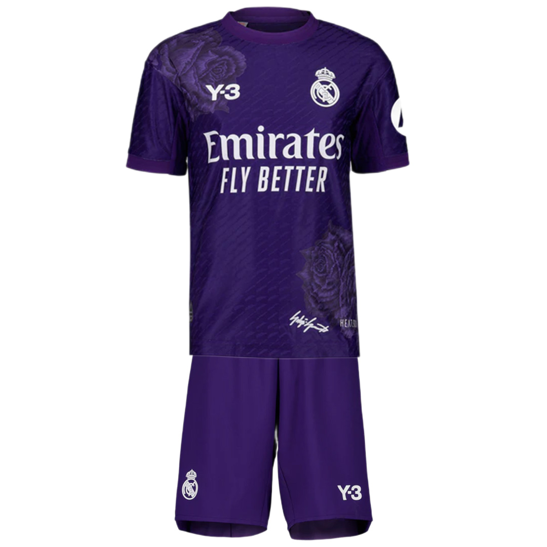 Kids Real Madrid Y-3 Fourth Jersey Kit Purple 2023/24 - Reps Jerseys