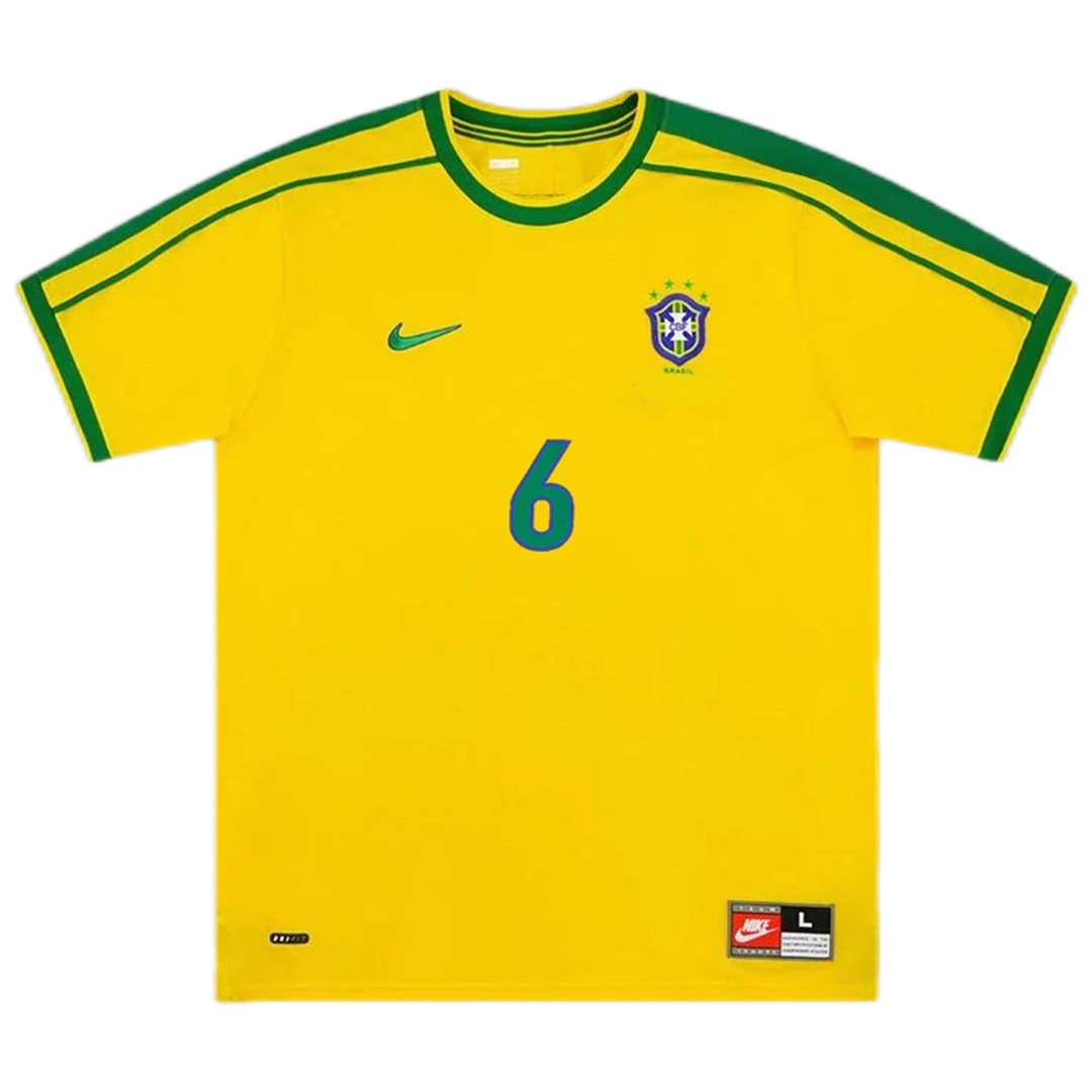 Brazil R.CARLOS #6 Retro Jersey Home World Cup 1998 - Reps Jerseys