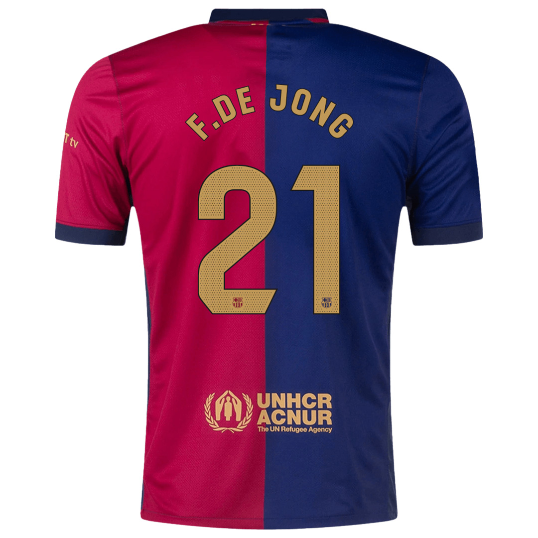 [Super Replica] F.DE JONG #21 Barcelona Home Spotify Logo Without Text Jersey 2024/25 - Reps Jerseys