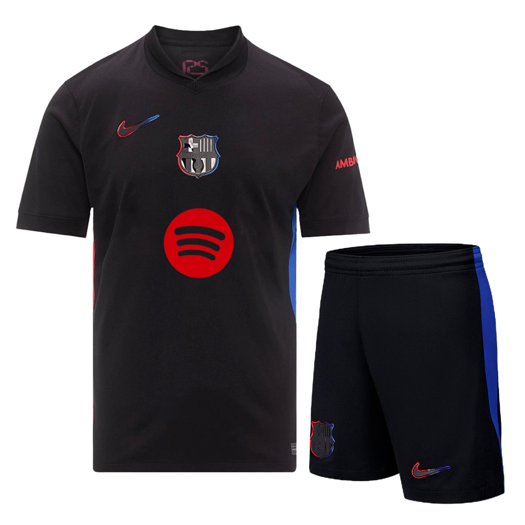 [Super Replica] Barcelona Away Spotify Logo Without Text Kit(Jersey+Shorts) 2024/25 - Reps Jerseys