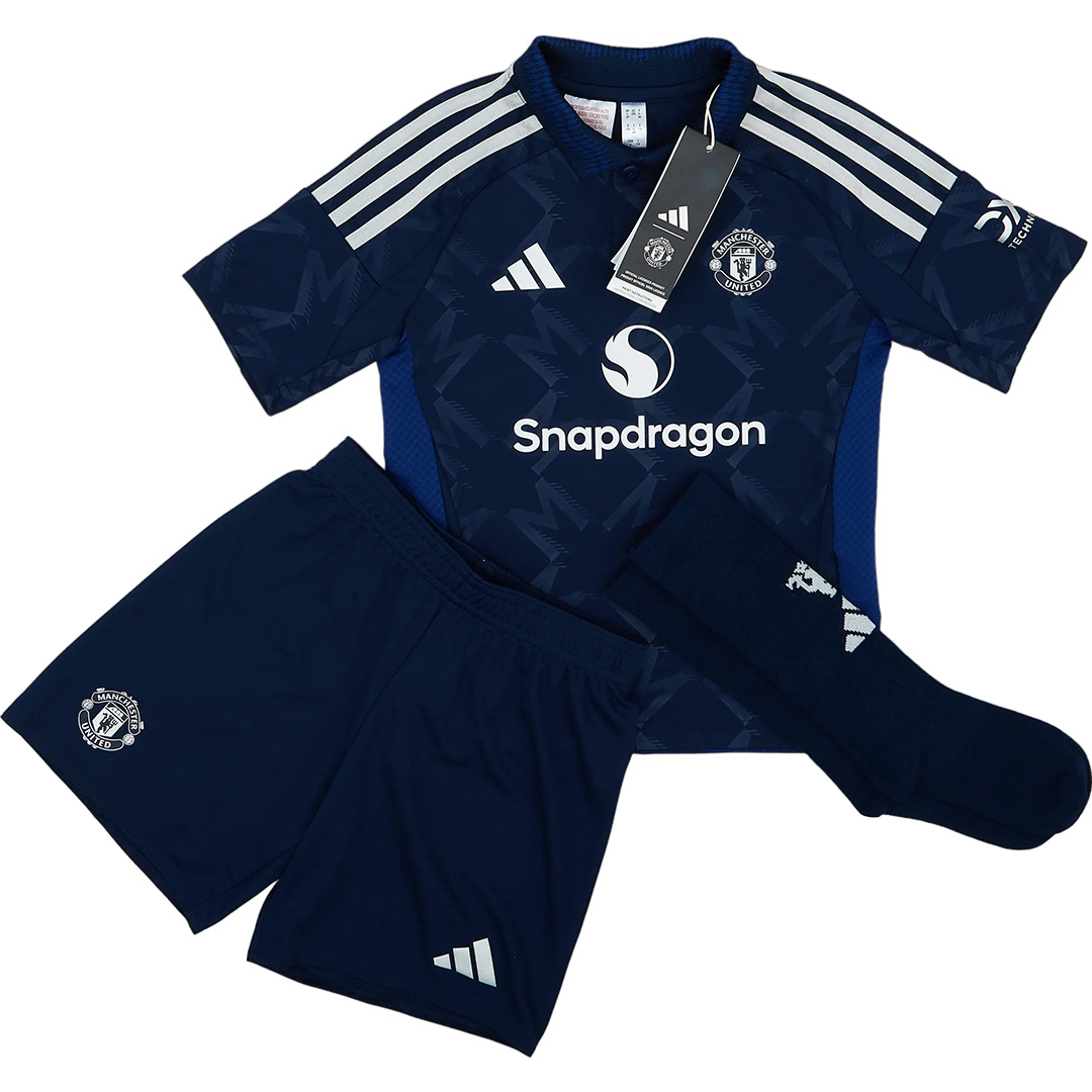Kids Manchester United Away Full Kit(Jersey+Shorts+Socks) 2024/25 - Reps Jerseys