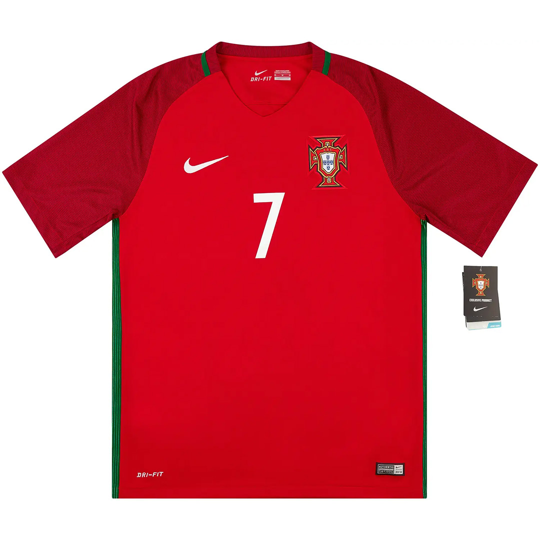 Ronaldo #7 Portugal Retro Jersey Home Euro Cup 2016 - Reps Jerseys