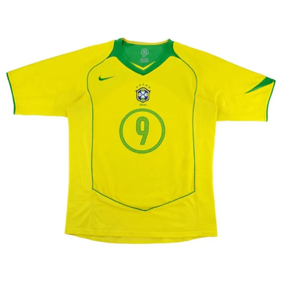 Brazil Ronaldo #9 Retro Jersey Home 2004 - Reps Jerseys