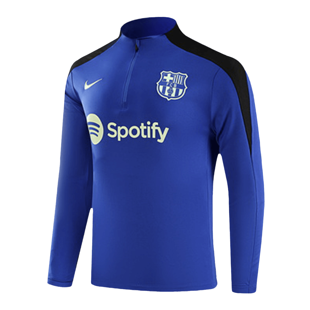 Kids Barcelona Zipper Sweat Kit(Top+Pants) Blue 2024/25 - Reps Jerseys