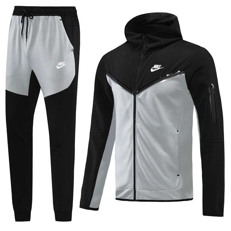 Customize Hoodie Training Kit Gray&Black (Jacket+Pants) 2022 - Reps Jerseys