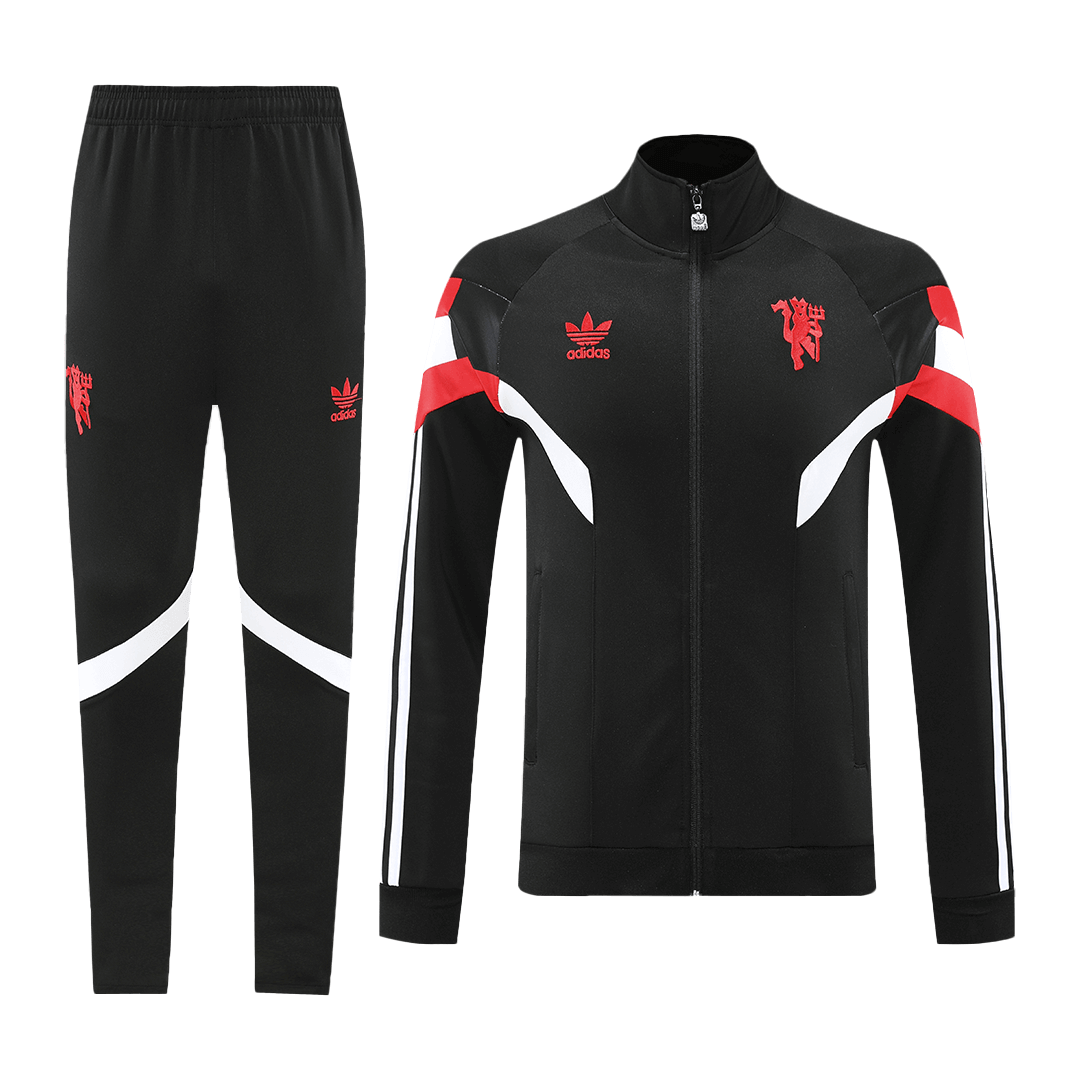 Manchester United Training Kit (Jacket+Pants) Black 2024/25 - Reps Jerseys