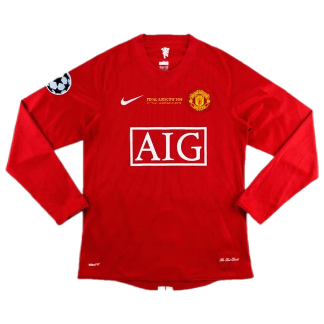 Retro Manchester United UCL Final Home Long Sleeve Jersey 2007/08 - Reps Jerseys