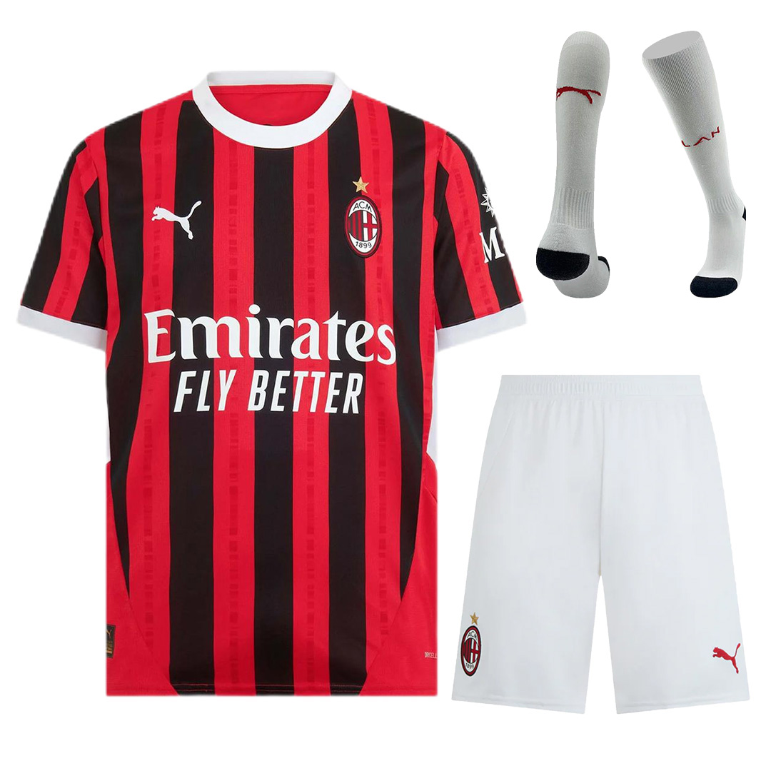 AC Milan Home Full Kit(Jersey+Shorts+Socks) 2024/25 - Reps Jerseys