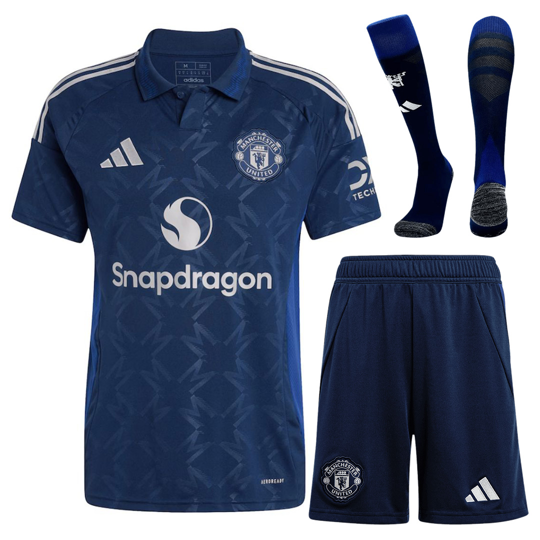 Manchester United Away Full Kit Jersey+Shorts+socks 2024/25 - Reps Jerseys