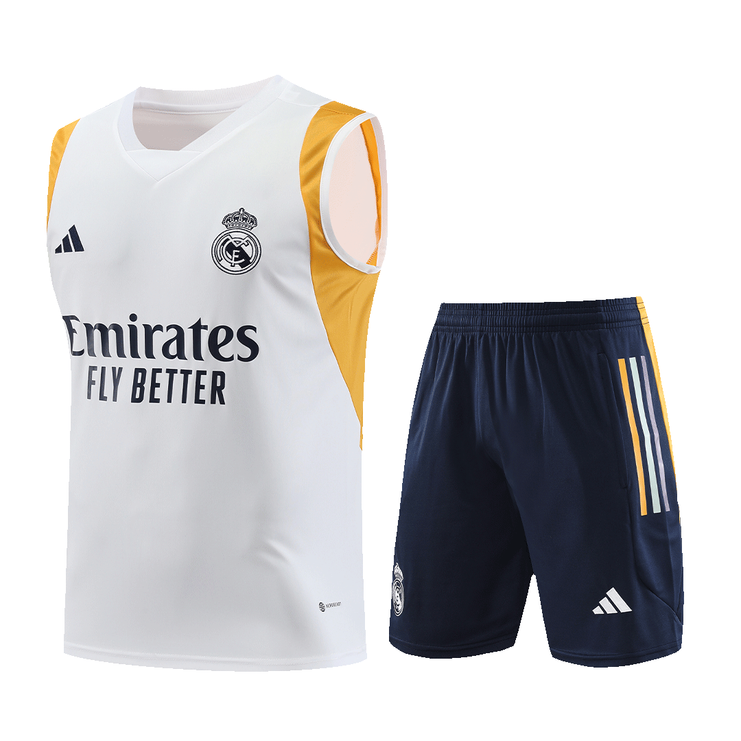 Real Madrid Sleeveless Training Kit (Top+Shorts) White 2023/24 - Reps Jerseys