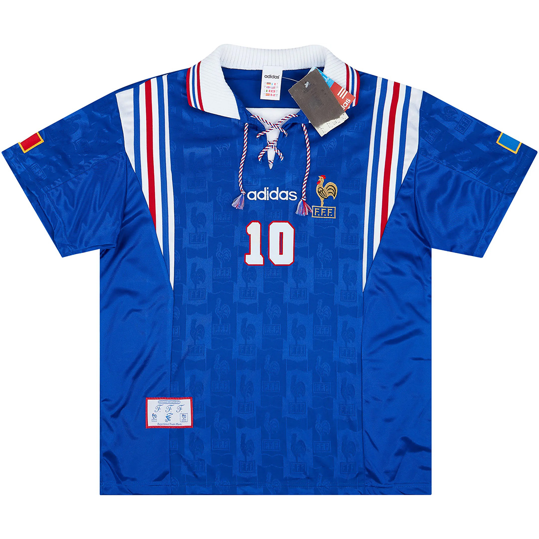 Zidane #10 France Retro Jersey Home Euro Cup 1996 - Reps Jerseys