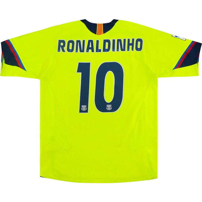 Ronaldinho #10 Retro Barcelona Away Jersey 2005/06 - Reps Jerseys