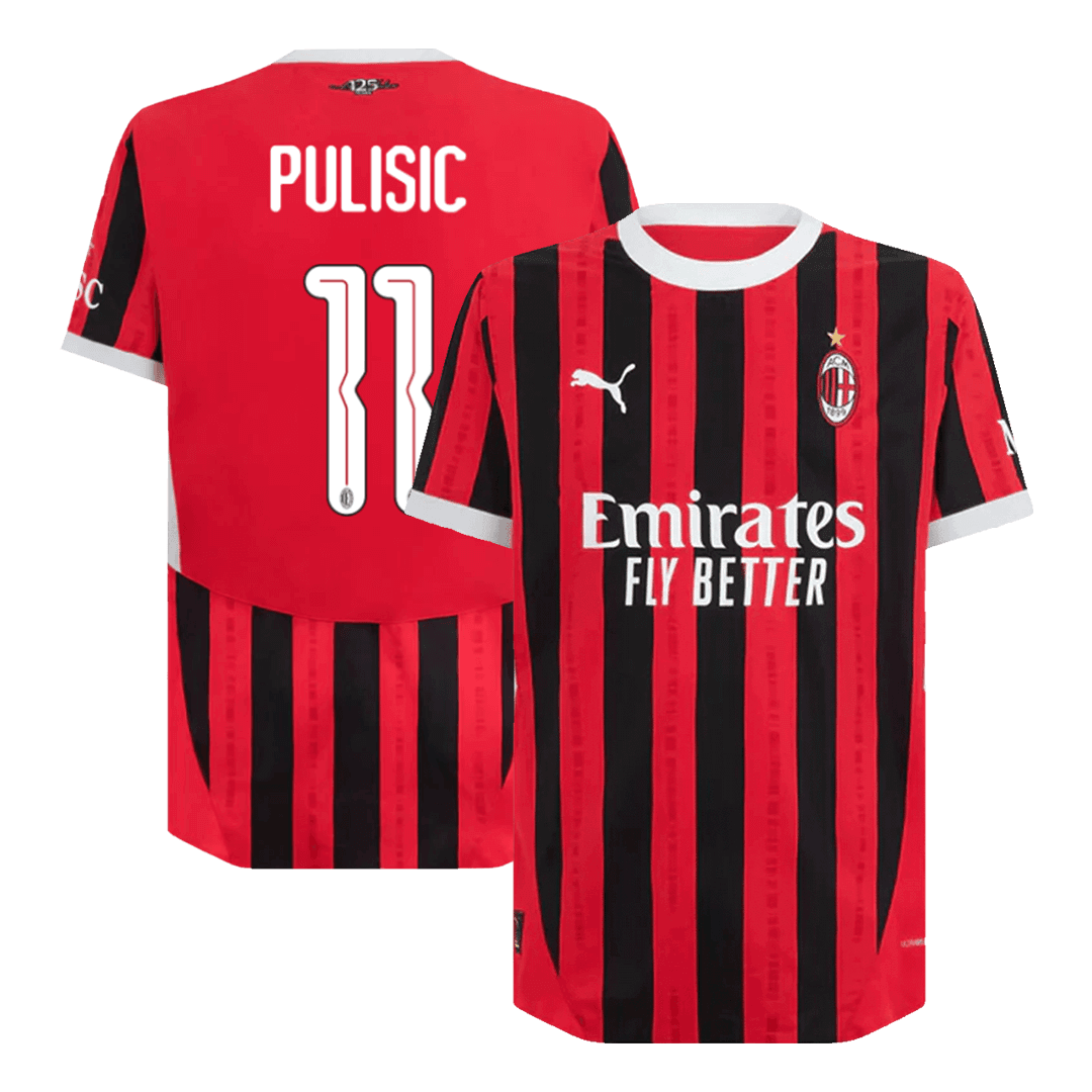 PULISIC #11 AC Milan Home Match Jersey 2024/25 - UCL Font - Reps Jerseys
