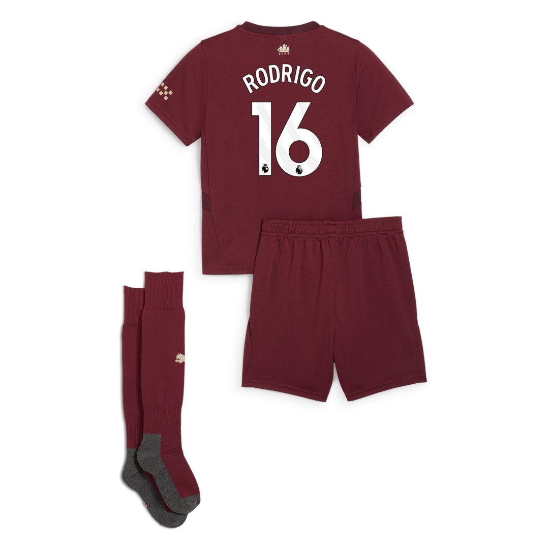 RODRIGO #16 Kids Manchester City Third Full Jersey Kit 2024/25 - Reps Jerseys