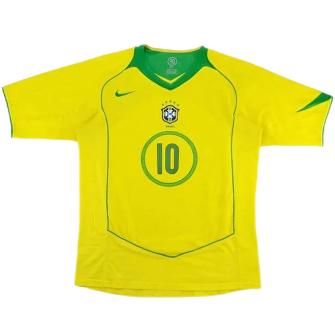 Ronaldinho #10 Retro Brazil Home Jersey 2004 - Reps Jerseys