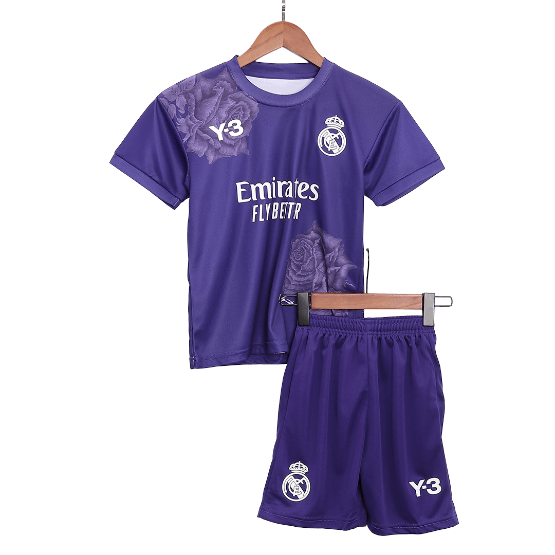 Kids Real Madrid Y-3 Fourth Jersey Kit Purple 2023/24 - Reps Jerseys